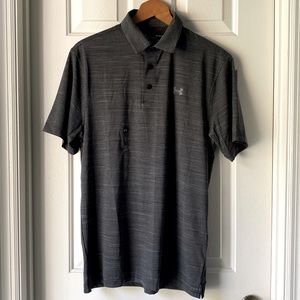 Under Armour heather charcoal collar three button shirt